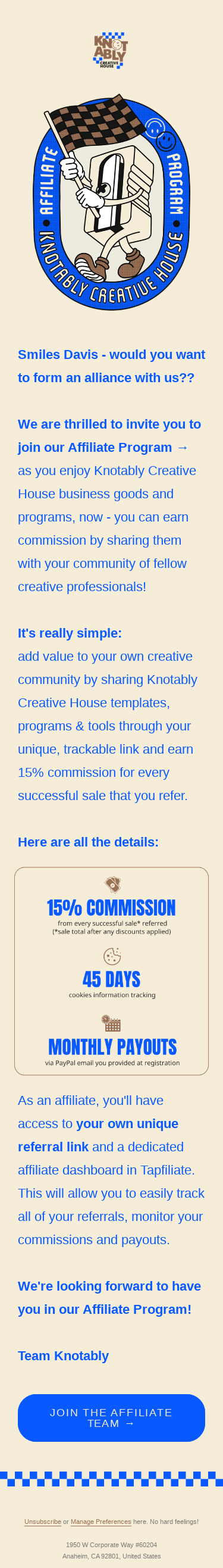 Join our Affiliate Program 🏁