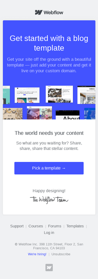 Jumpstart your blog with a template