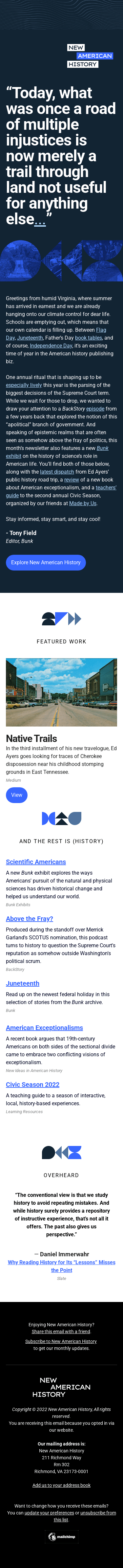 Juneteenth, histories of science, and road tripping in East Tennessee.