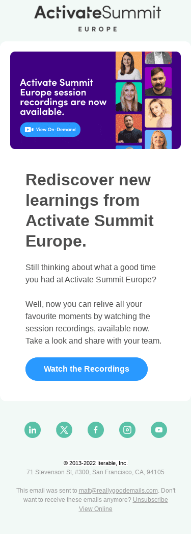 [Just released] Session Recordings from Activate Summit Europe