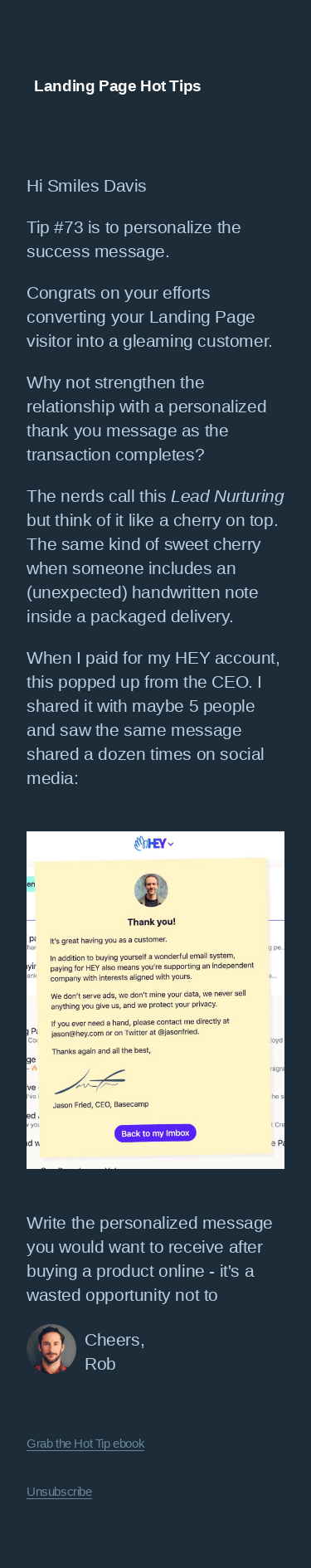 🔥Landing Page Hot Tip #73 - Personalize the success message