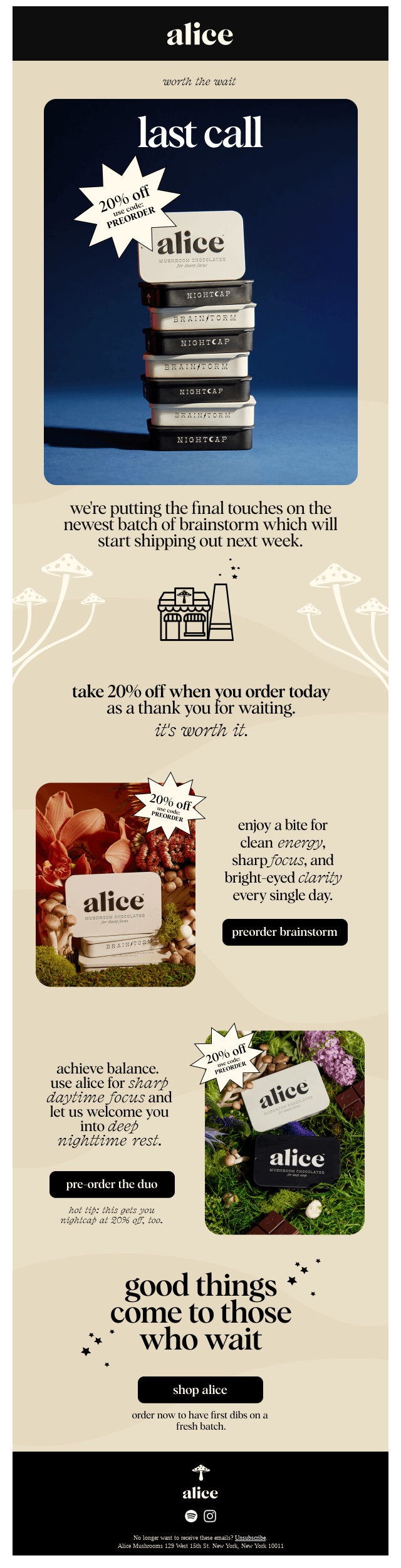 LAST CALL FOR 20% OFF PRE-ORDERS