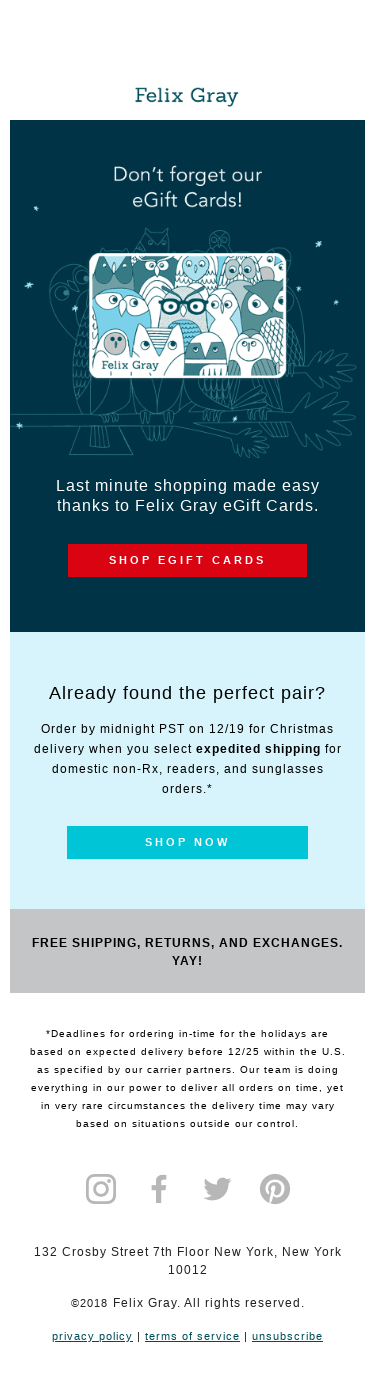 Last call for holiday orders!