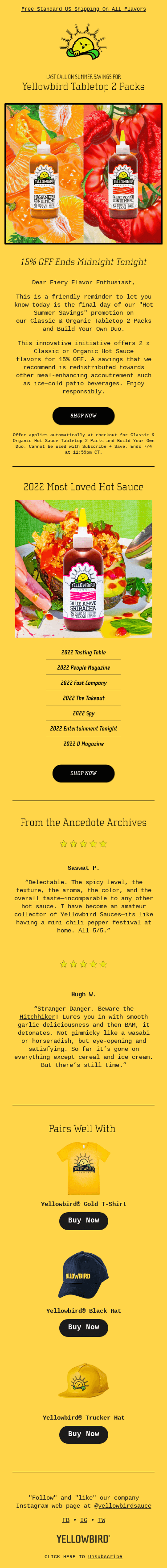 Last Call on Hot Sauce Savings ☀️