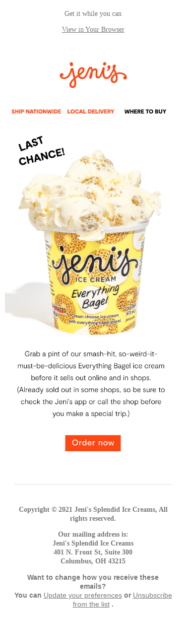 Last chance! Everything Bagel is almost gone!