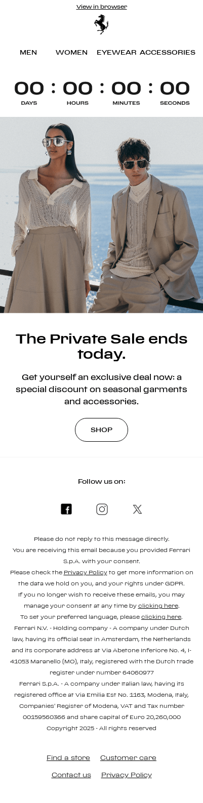 Last chance: Ferrari Private Sale