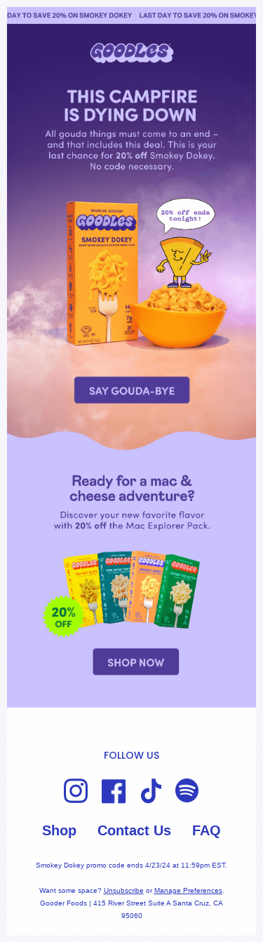 Last chance for 20% off Smokey Dokey