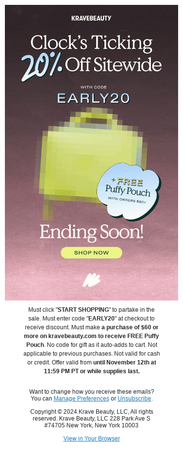 Last Chance for FREE Puffy Pouch