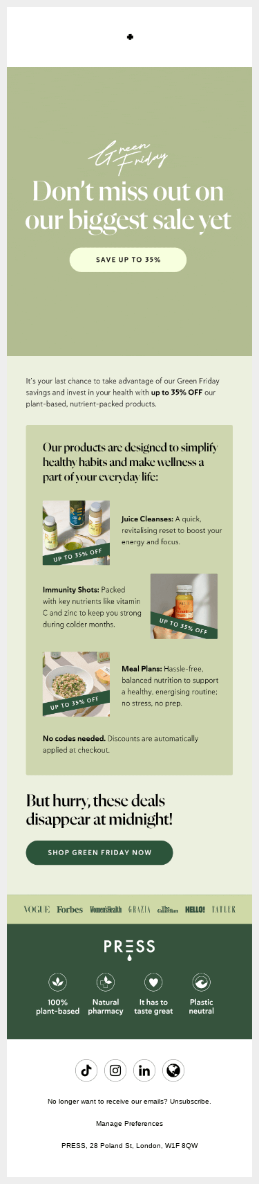 Last Chance: Green Friday Savings End Tonight