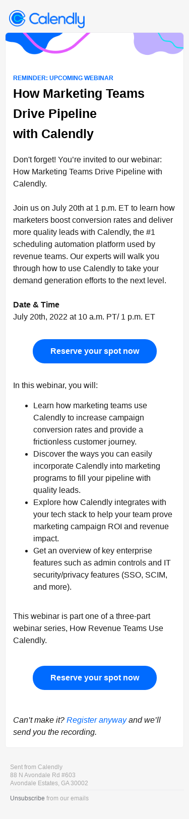 Last chance: Learn how marketers use Calendly to accelerate pipeline