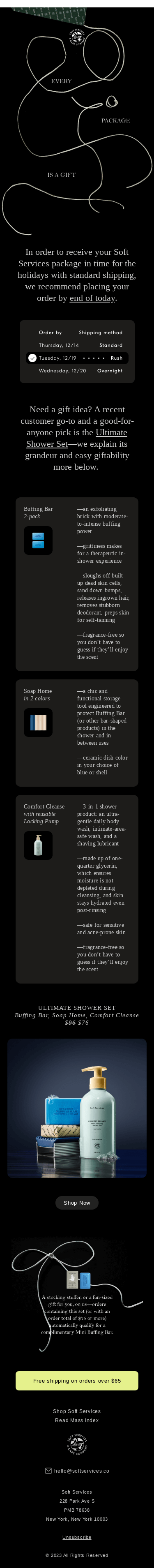 Last chance to order with standard shipping for receipt by Christmas, by end of day today.