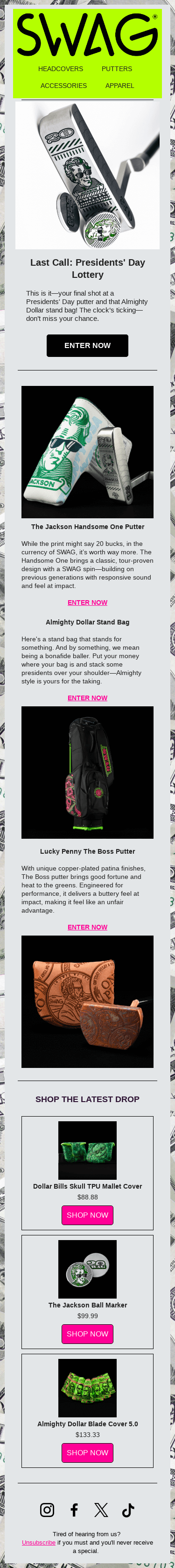 Last Shot: Presidents' Day Putters & Almighty Dollar Bag 💀