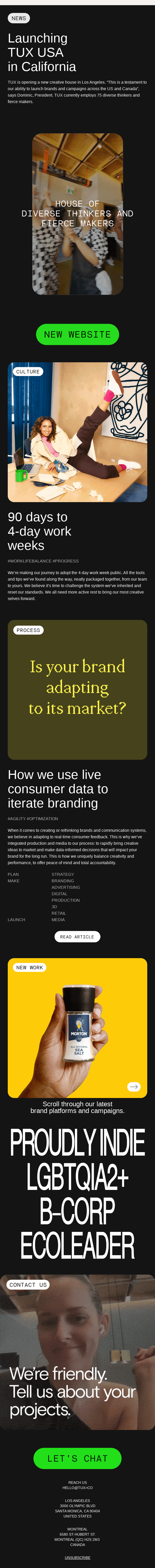 Launching TUX USA in California.