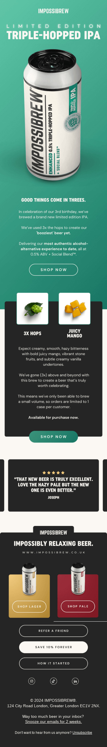 Limited Edition Beer - Triple Hopped IPA