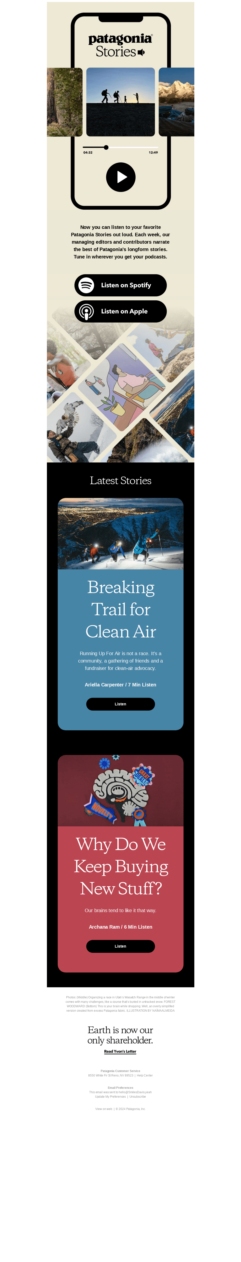 Listen to Patagonia Stories