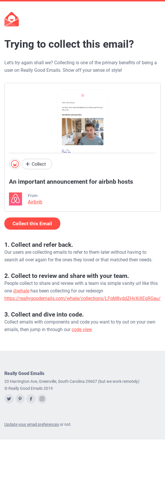 Looks like you tried to collect this email, but it didn’t work. Maybe we can help...