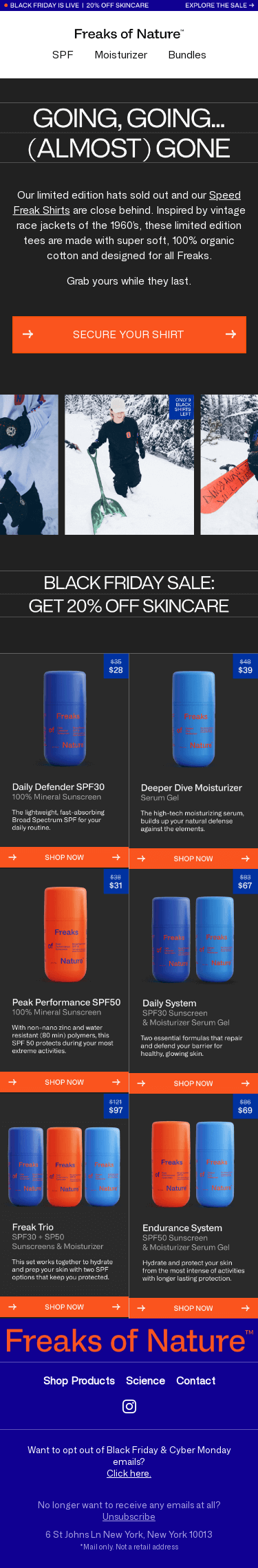 Low Stock Alert: Speed Freak Shirts