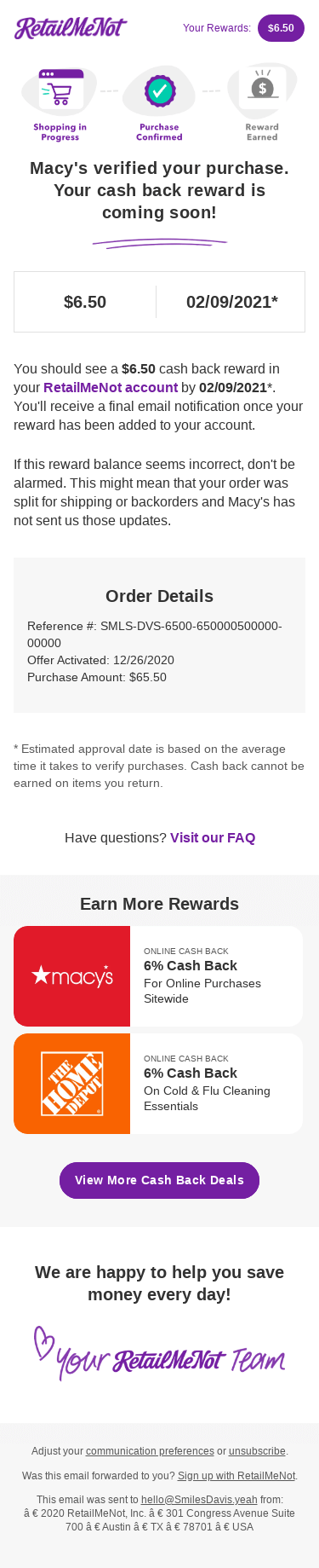 Macy's let us know you made a $29.70 purchase.