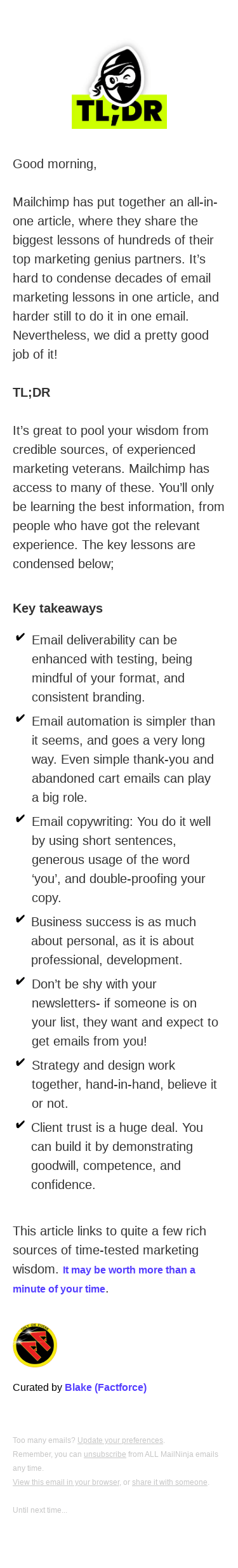 Mailchimp wisdom, direct from expert partners (like us!)