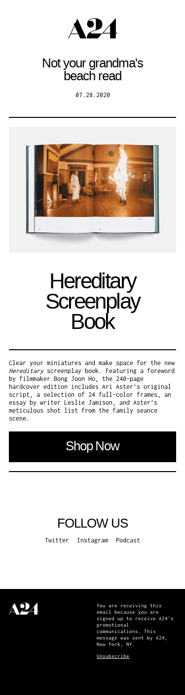Make room on your shelf for the Hereditary screenplay book