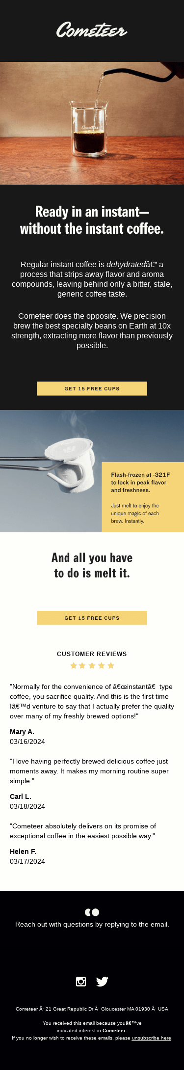 Make specialty coffee at home—instantly