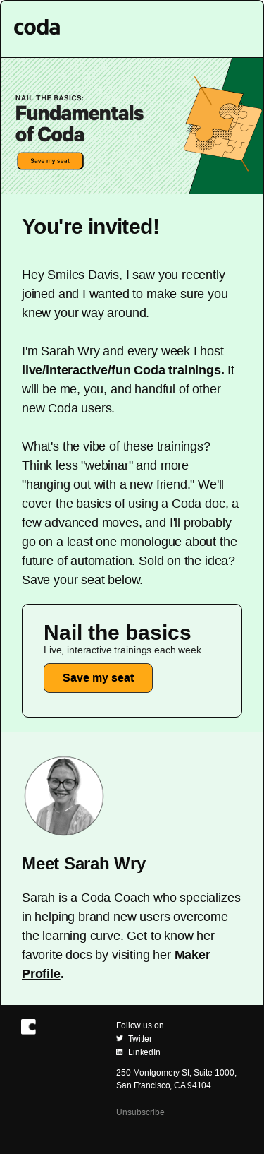 Smiles Davis! You're invited to nail the basics. 🔨