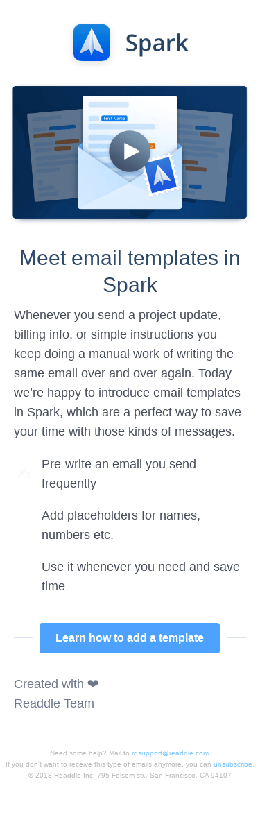 👏🏽Meet email templates in Spark