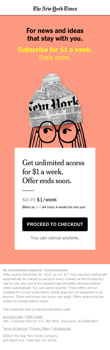 Miss nothing. Subscribe for $1 a week. Ends soon.