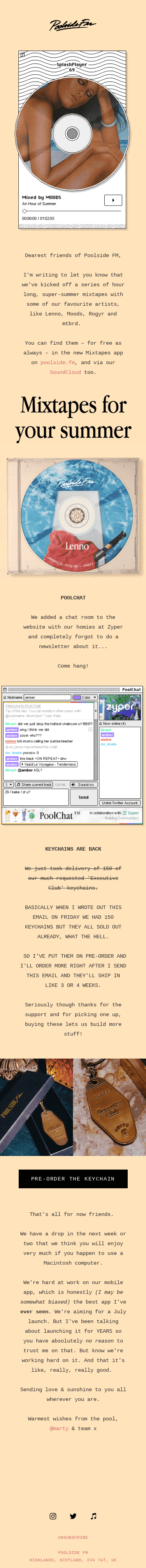 📀 Mixtapes •  PoolChat •  Keychains  💦