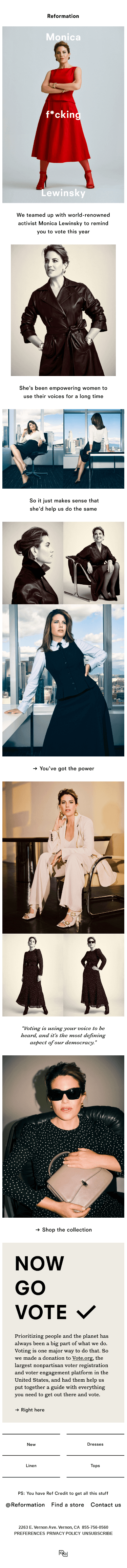 MONICA LEWINSKY FOR REFORMATION