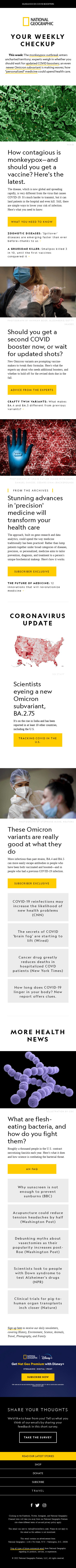 Monkeypox on the move; updated booster guidance; precision medicine