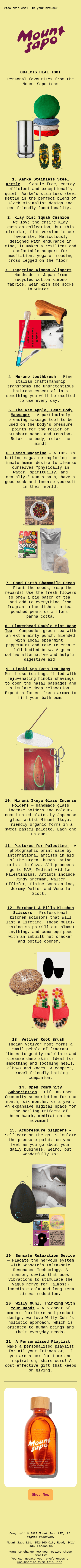 Mount Sapo's Gift Guide