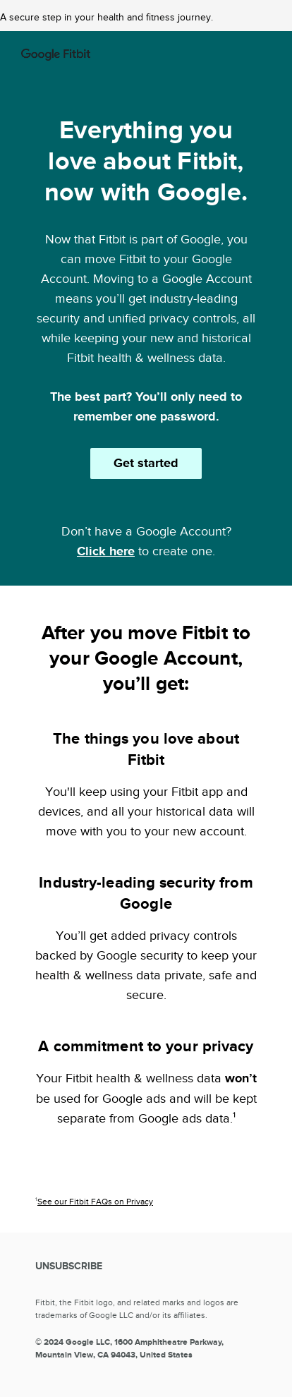 Move Fitbit to your Google Account