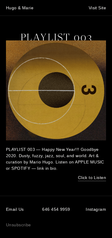 Music for the New Year – Playlist 003 by Hugo & Marie