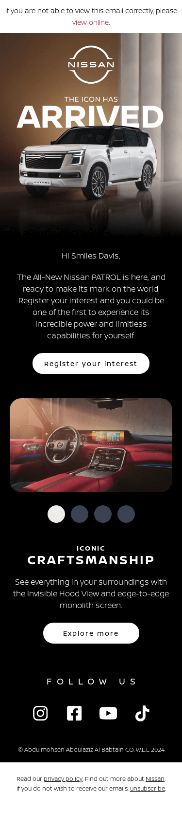 Smiles Davis, The All-New PATROL is here