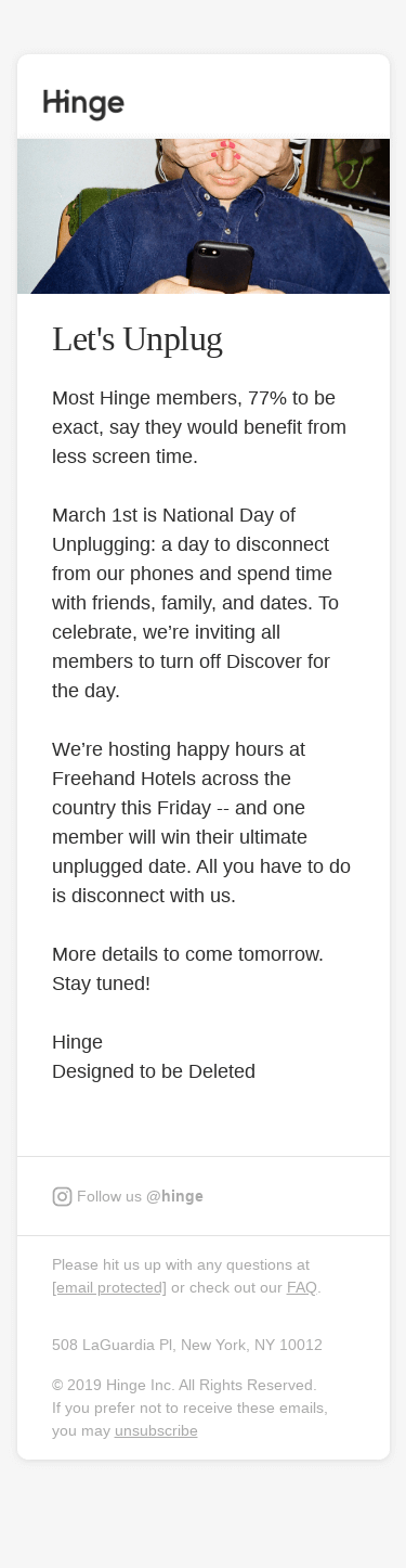 National Day of Unplugging is almost here