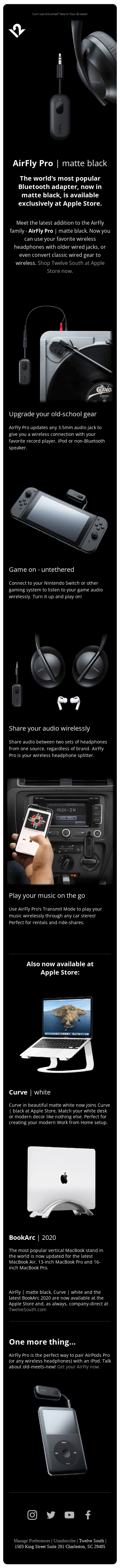 New and exclusively at Apple: AirFly Pro | matte black