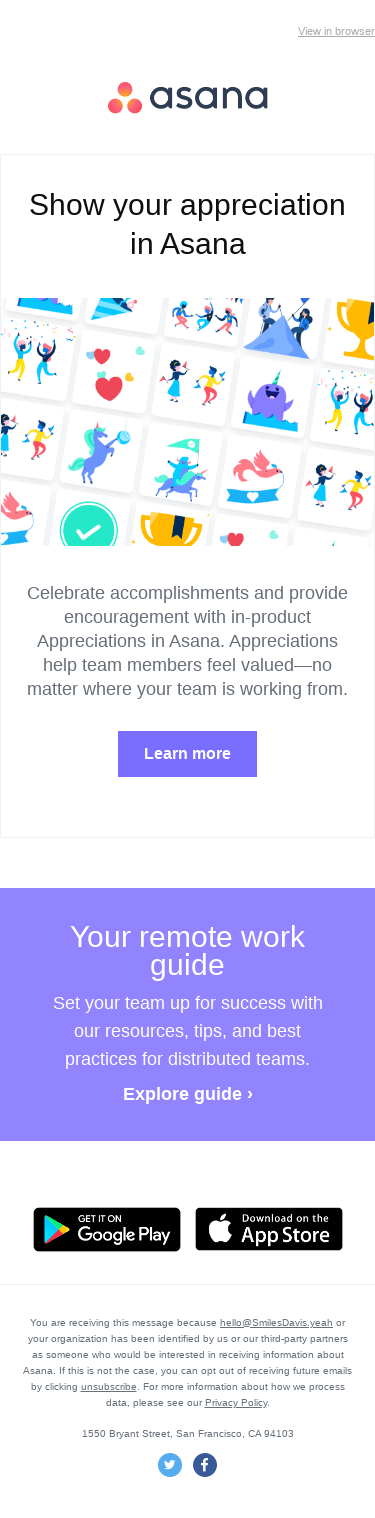 New feature: Appreciations