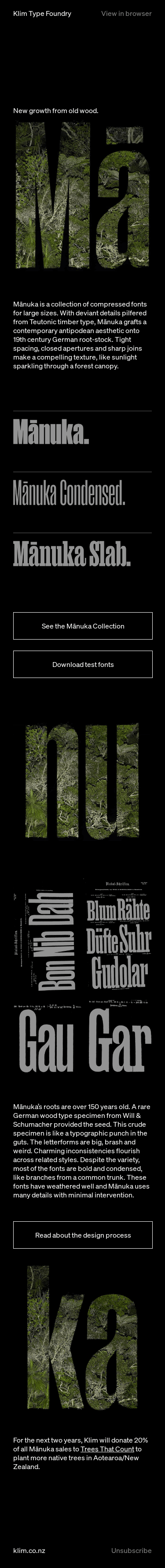 New fonts: Manuka Collection.