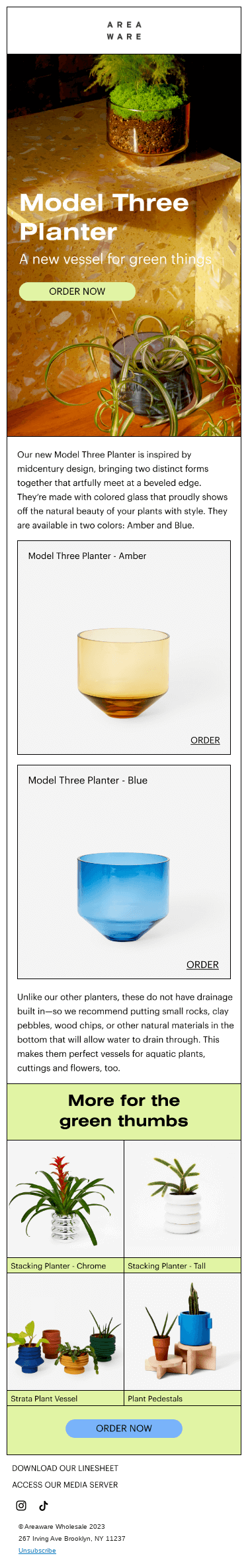 New! Model Three Planter by Sam Bigio