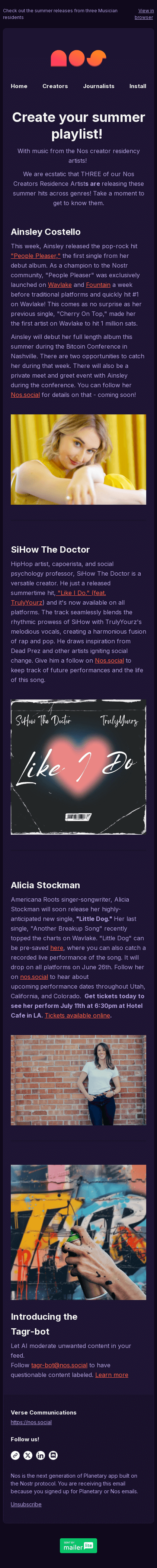 New Music for Summer from Nos's Musician Residents