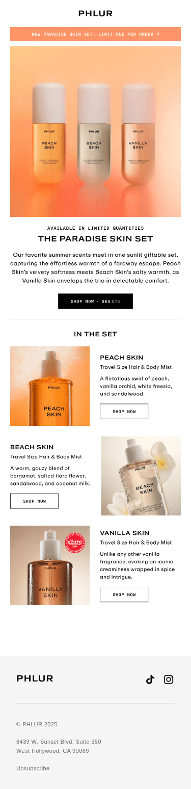 NEW Paradise Skin Set