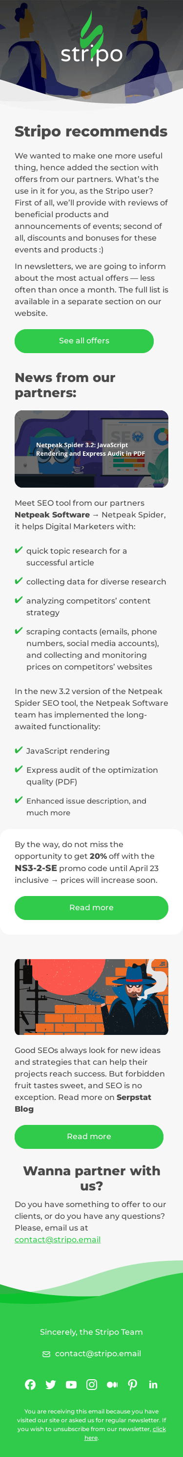 New rubric on our website: bonuses from our partners ☕