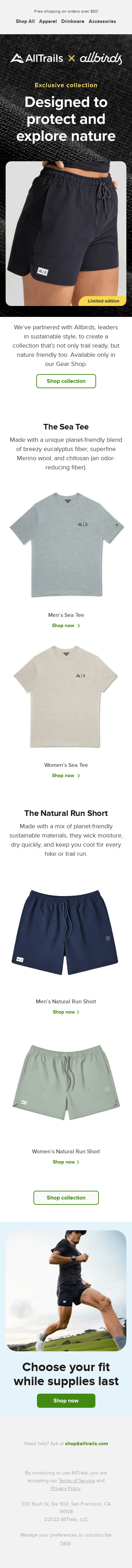 NEW! The AllTrails × Allbirds shorts and tees are here!