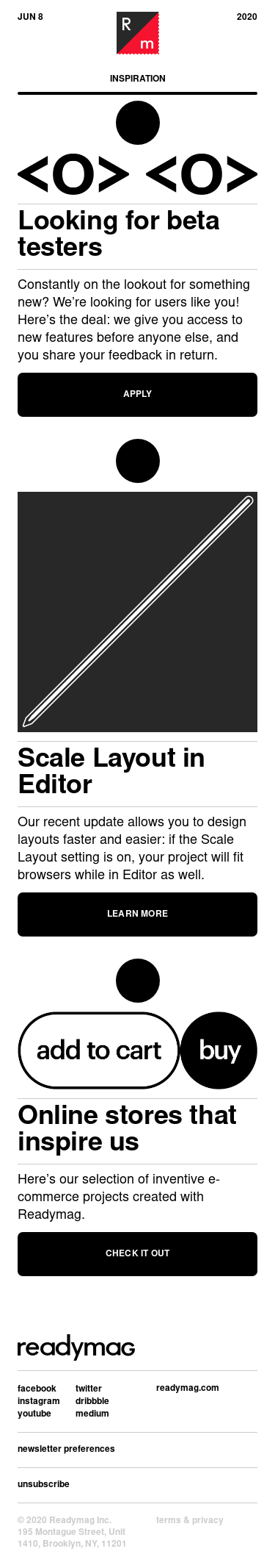 New things to try out: scale your layout, become a beta tester, create a store