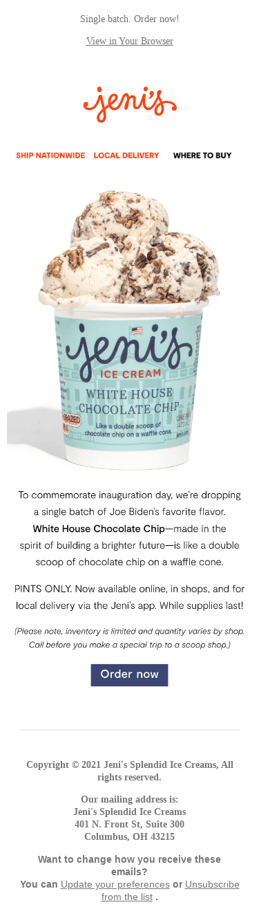 NEW! White House Chocolate Chip