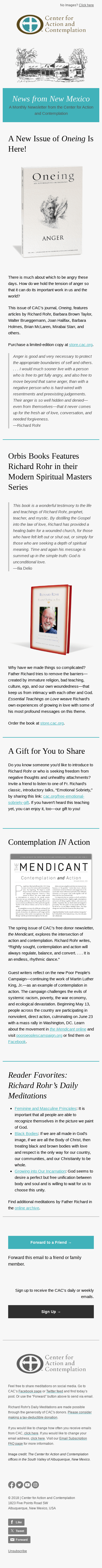 News from Richard Rohr and CAC