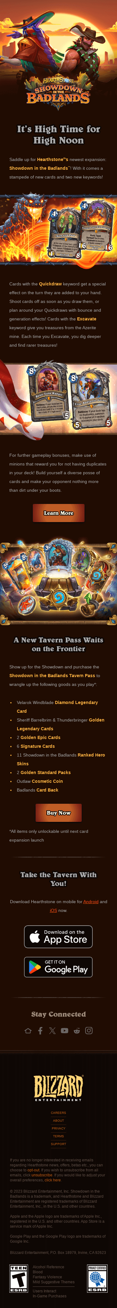 Now Live: Hearthstone Showdown in the Badlands, mtthlbg