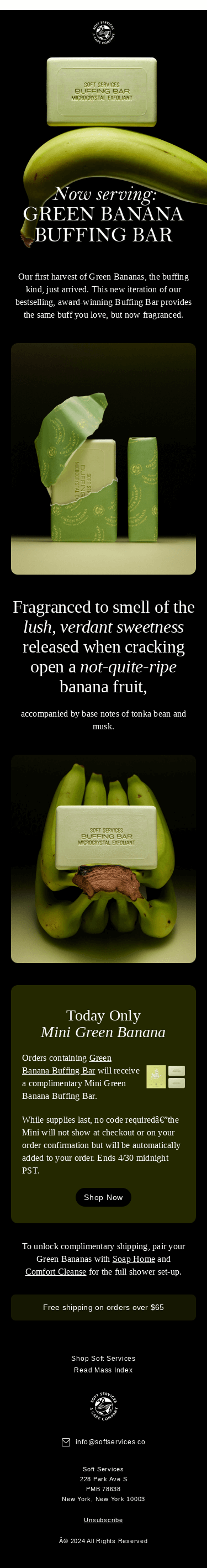 Now serving: “Green Banana” Buffing Bar