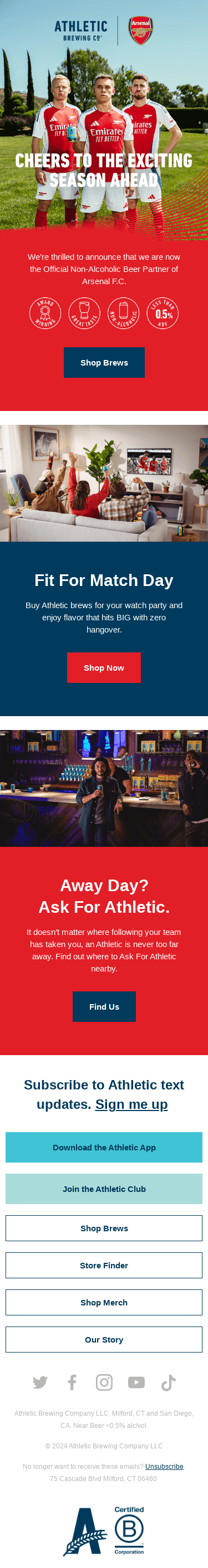 Official Non-Alcoholic Beer Partner of Arsenal F.C.